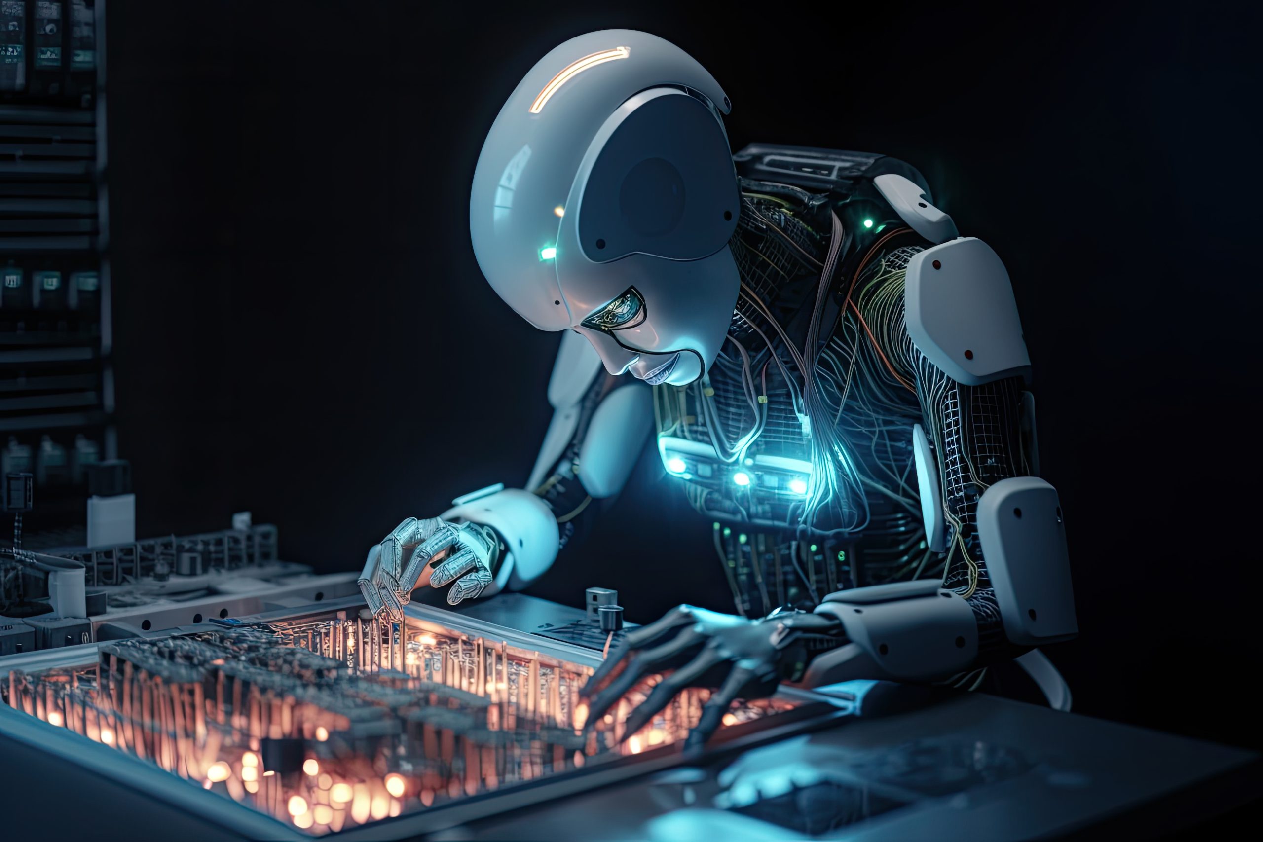 artificial intelligence working on a computer